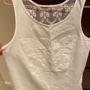 Guess Butterfly Tank w/ lace back inset